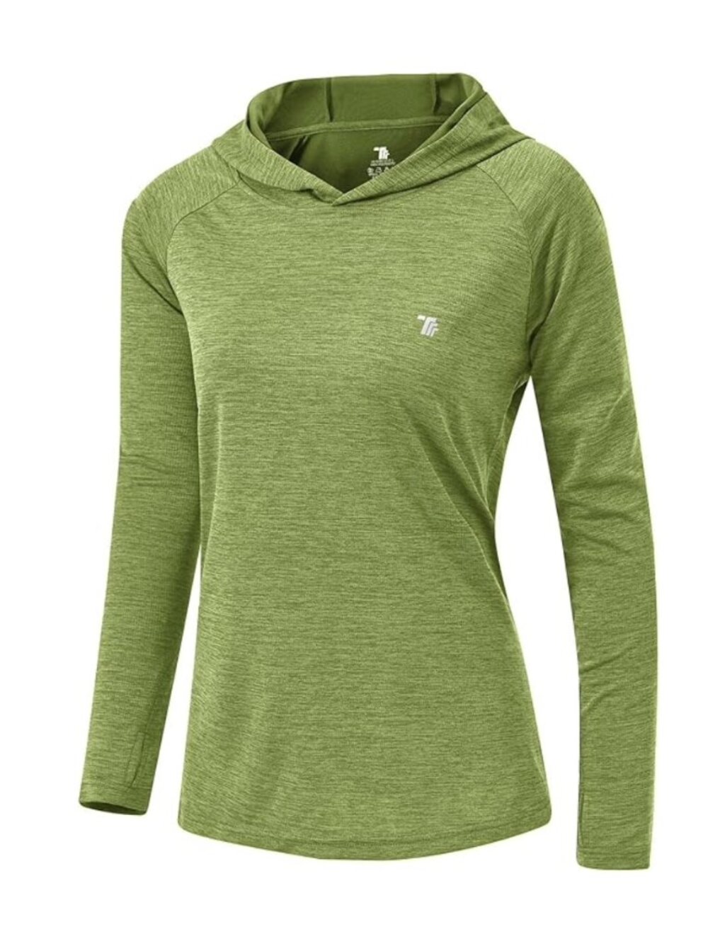Womens UPF 50+ Sun Protection Hoodie Shirt Long Sleeve, Size Medium, Fruit Green